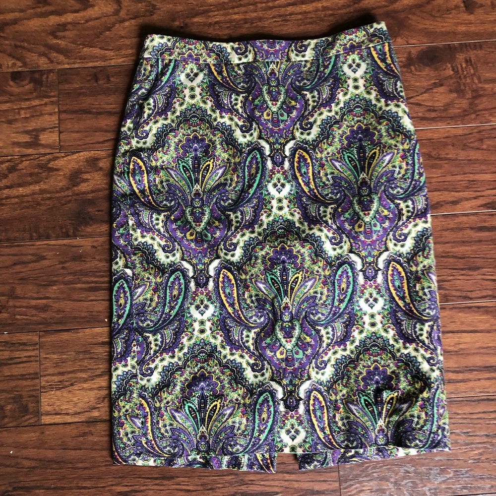 J. Crew  no. 2 pencil skirt paisley print size 0